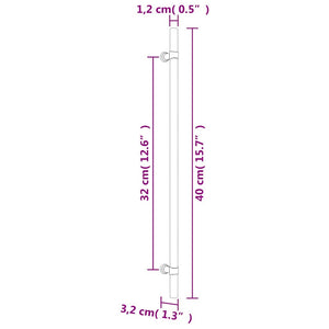 vidaXL Poignées de meuble 10 pcs Argent 320 mm Acier inoxydable