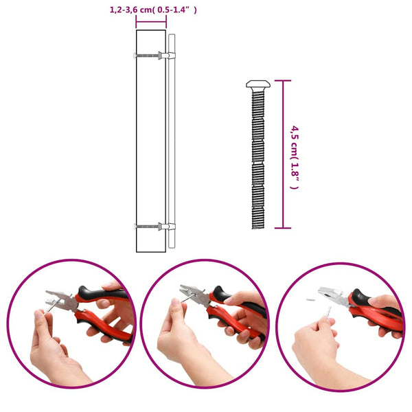 vidaXL Poignées de meuble 10 pcs Argent 320 mm Acier inoxydable