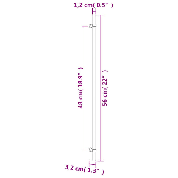 Möbelgriffe Edelstahl Silber 480 mm, 10er Set