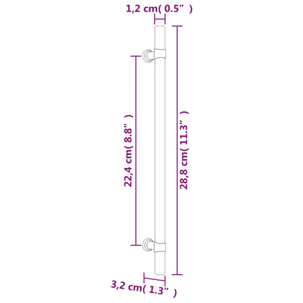 Möbelgriffe Schwarz Edelstahl 224mm, 10er-Set