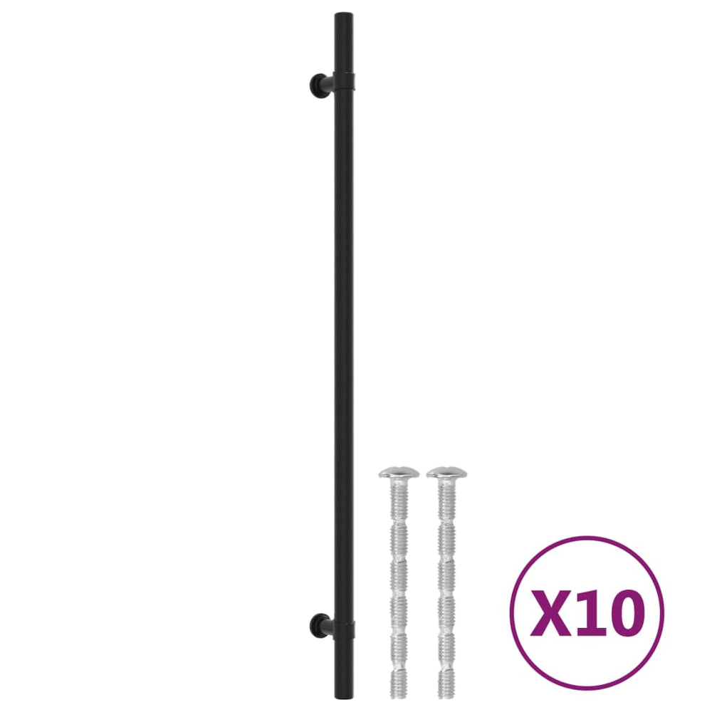 vidaXL Poignées de meuble 10 pcs Noir 320 mm Acier inoxydable