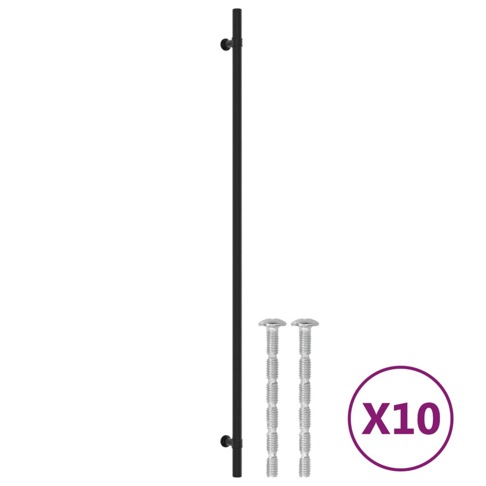 vidaXL Poignées de meuble 10 pcs Noir 480 mm Acier inoxydable
