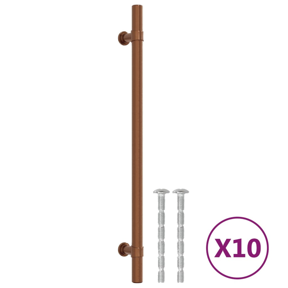 vidaXL Poignées de meuble 10 pcs Bronze 224 mm Acier inoxydable
