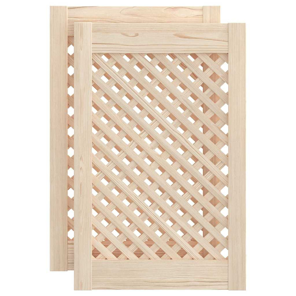 vidaXL Portes de placard 2 pcs. Motif grille 39,5x61,5 cm Bois de pin massif