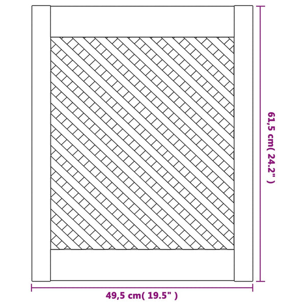 Kiefer Massivholz Schranktüren mit Gitter 49,5x61,5cm, 2er Set