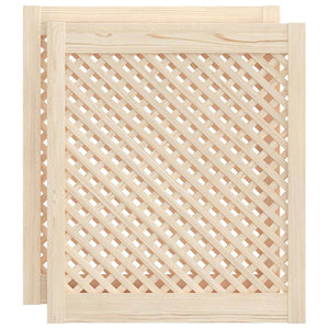 Schranktüren Kiefer Massivholz Gitterdesign 59,5x69cm 2er-Set