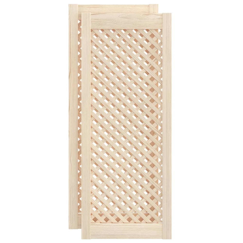vidaXL Portes de placard 2 pcs. Design en treillis 39,5x99 cm Bois de pin massif