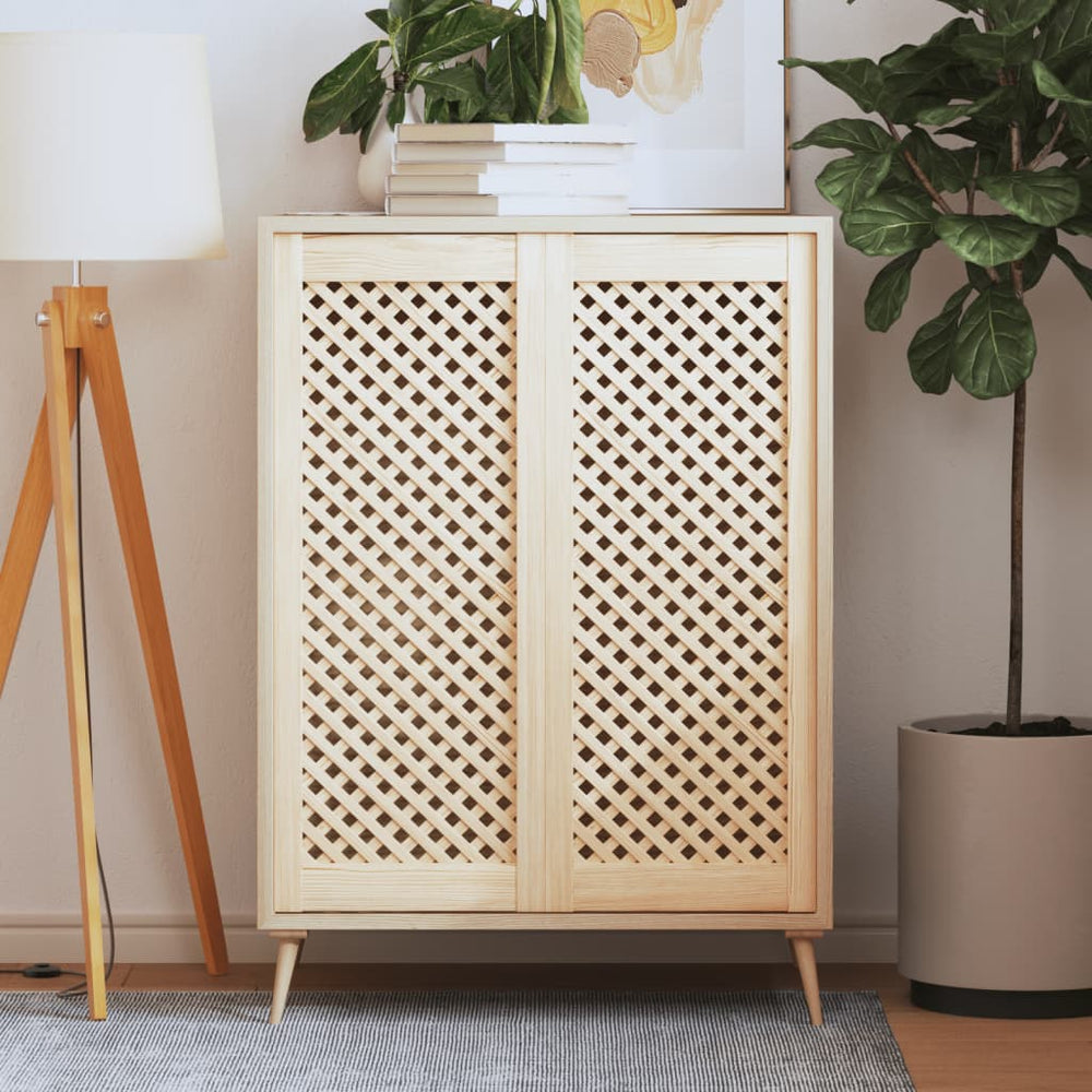 vidaXL Portes de placard 2 pcs. Design en treillis 39,5x99 cm Bois de pin massif