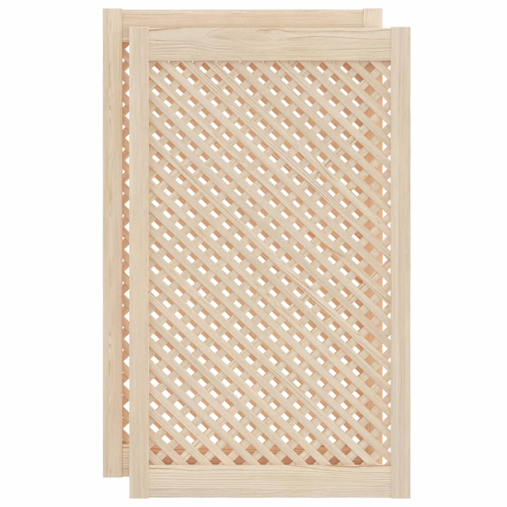 vidaXL Portes d'armoire 2 pcs. design à treillis 59,5x99 cm bois de pin massif