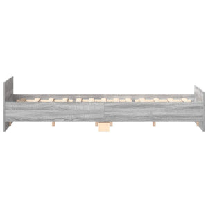 vidaXL Cadre de lit avec tête et pied de lit Gris Sonoma 200x200 cm