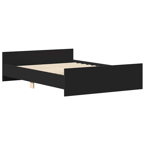 Bettgestell Schwarz 120x200 cm mit Kopf- und Fußteil