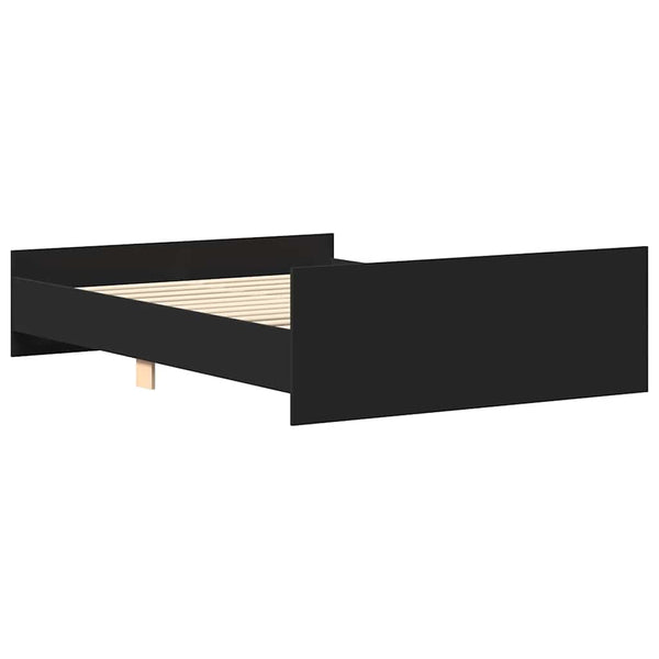 Bettgestell Schwarz 120x200 cm mit Kopf- und Fußteil