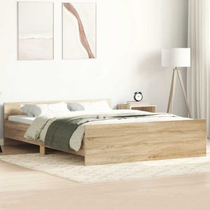 vidaXL Cadre de lit avec tête et pied de lit Chêne Sonoma 120x200 cm