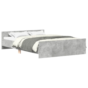 vidaXL Cadre de lit avec tête et pied de lit Gris béton 120x200 cm