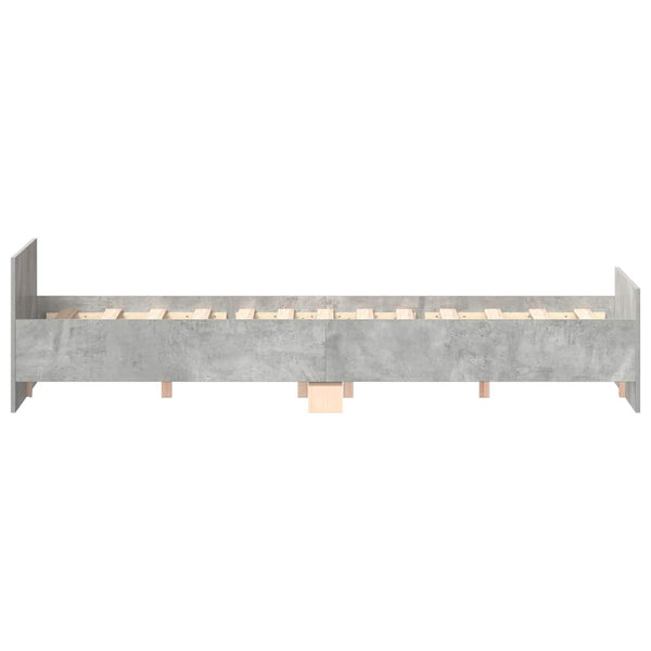 vidaXL Cadre de lit avec tête et pied de lit Gris béton 120x200 cm