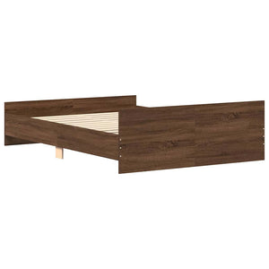 Bettgestell 120x200 cm Braun Eiche-Optik