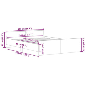 Bettgestell Braun Eiche 140x200 cm