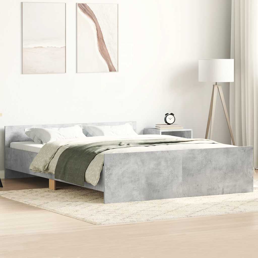 Bettgestell Betongrau 150x200 cm