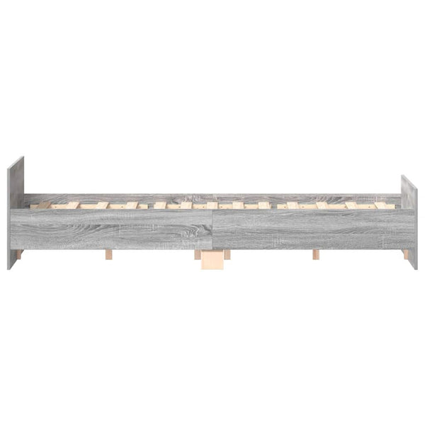 vidaXL Cadre de lit avec tête et pied de lit Gris Sonoma 150x200 cm