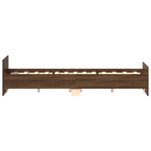 vidaXL Cadre de lit avec tête et pied de lit aspect chêne marron 150x200 cm
