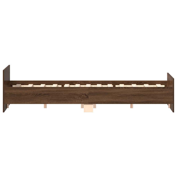 vidaXL Cadre de lit avec tête et pied de lit aspect chêne marron 150x200 cm