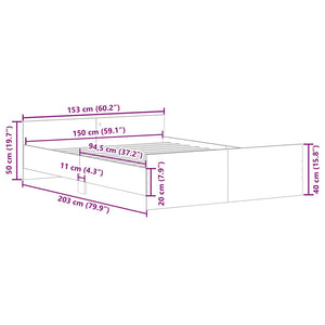 vidaXL Cadre de lit avec tête et pied de lit aspect chêne marron 150x200 cm