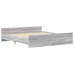 Bettgestell 160x200 cm Grau Sonoma