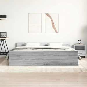 Bettgestell 160x200 cm Grau Sonoma