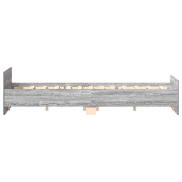 Bettgestell 160x200 cm Grau Sonoma