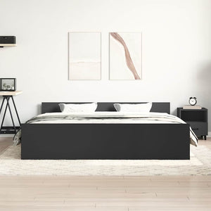 Bettgestell Schwarz 180x200 cm mit Kopf- und Fußteil