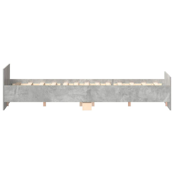vidaXL Cadre de lit avec tête et pied de lit Gris béton 140x190 cm