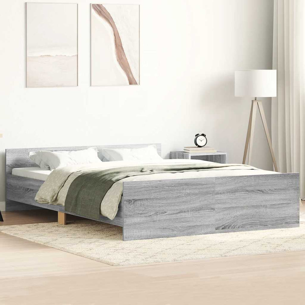 Bettgestell Grau Sonoma 135x190 cm