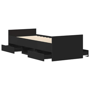 Bettgestell Schwarz 100x200 cm