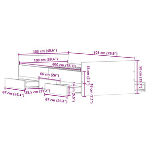 Bettgestell Schwarz 100x200 cm