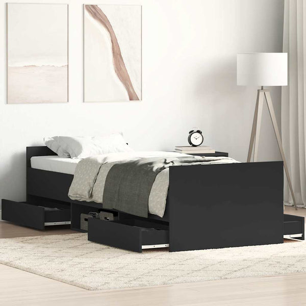 Bettgestell Schwarz 100x200 cm