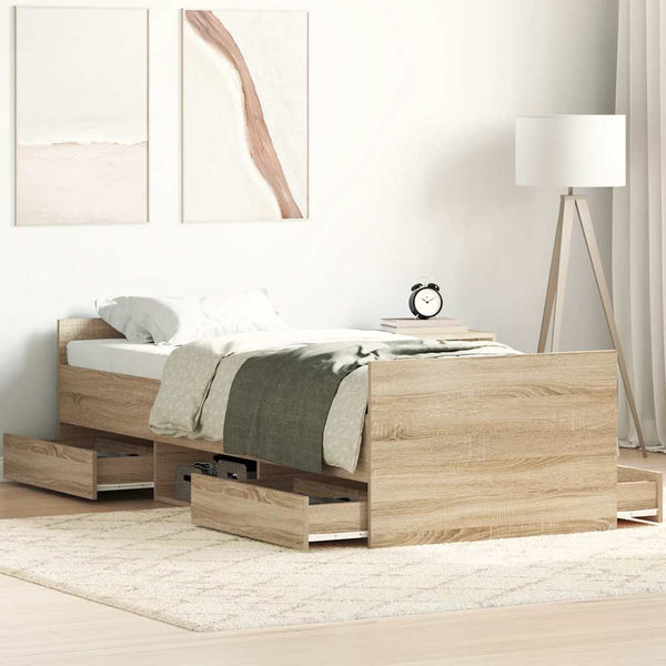 Bettgestell Sonoma Eiche 100x200 cm