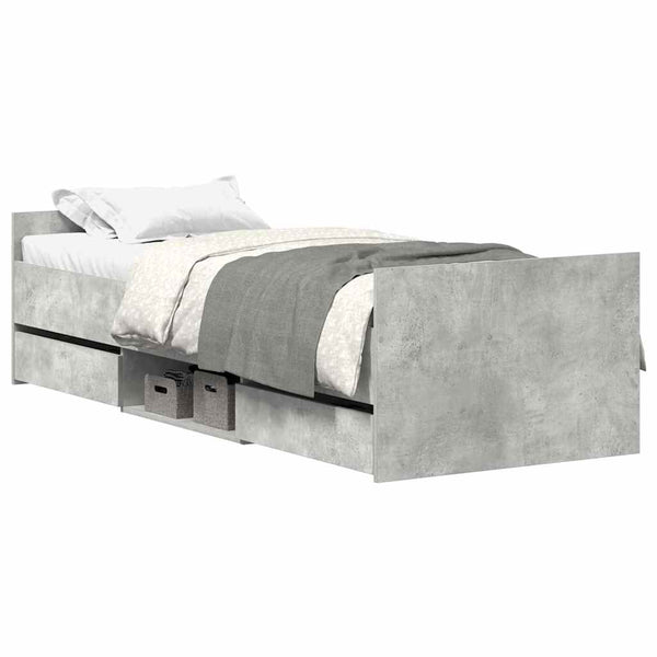 Bettgestell Betongrau 100x200 cm