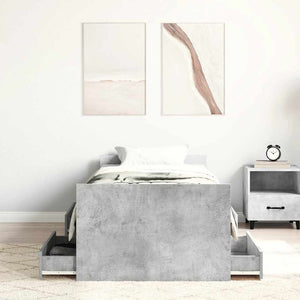 Bettgestell Betongrau 100x200 cm