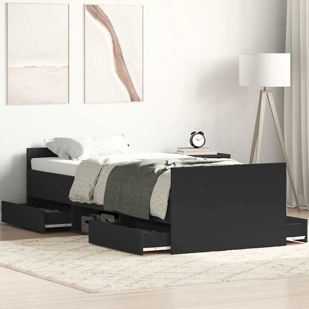 Bettgestell Schwarz 90x200 cm