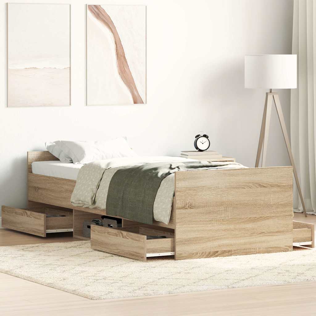 Bettgestell Sonoma Eiche 90x200 cm