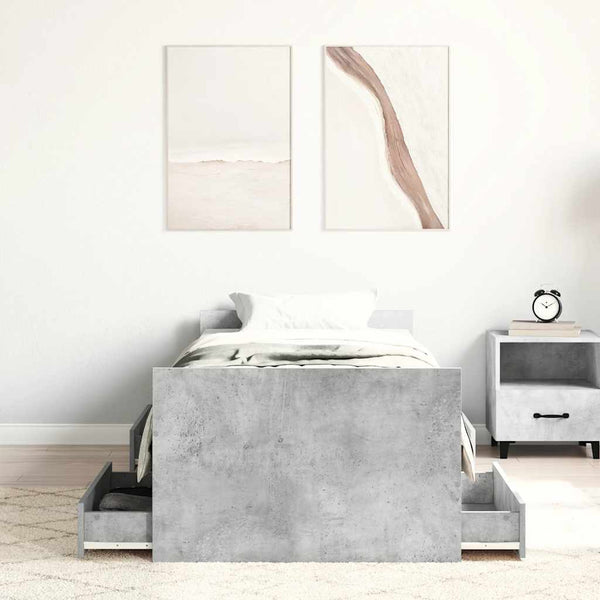 Bettgestell Betongrau 90x200 cm