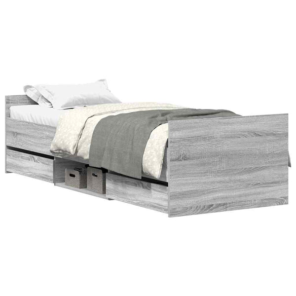 Bettgestell Grau Sonoma 90x200 cm