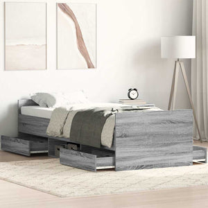 Bettgestell Grau Sonoma 90x200 cm