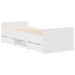 Bettgestell Weiß 90x190 cm mit Schubladen