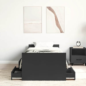 Schwarzes Bettgestell 90x190 cm