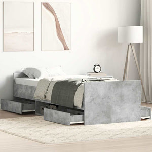 Bettgestell Betongrau 90x190 cm
