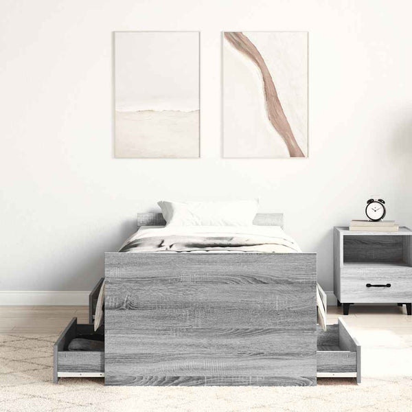 Bettgestell Grau Sonoma 90x190 cm