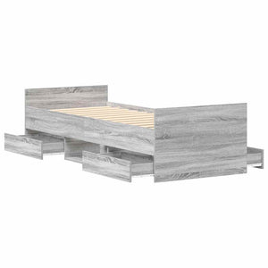 Bettgestell Grau Sonoma 90x190 cm