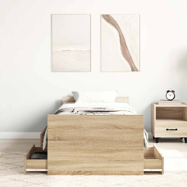 Bettgestell Sonoma-Eiche 75x190 cm