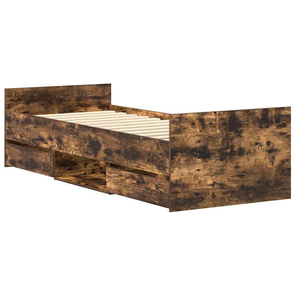 Bettgestell Räuchereiche 75x190 cm